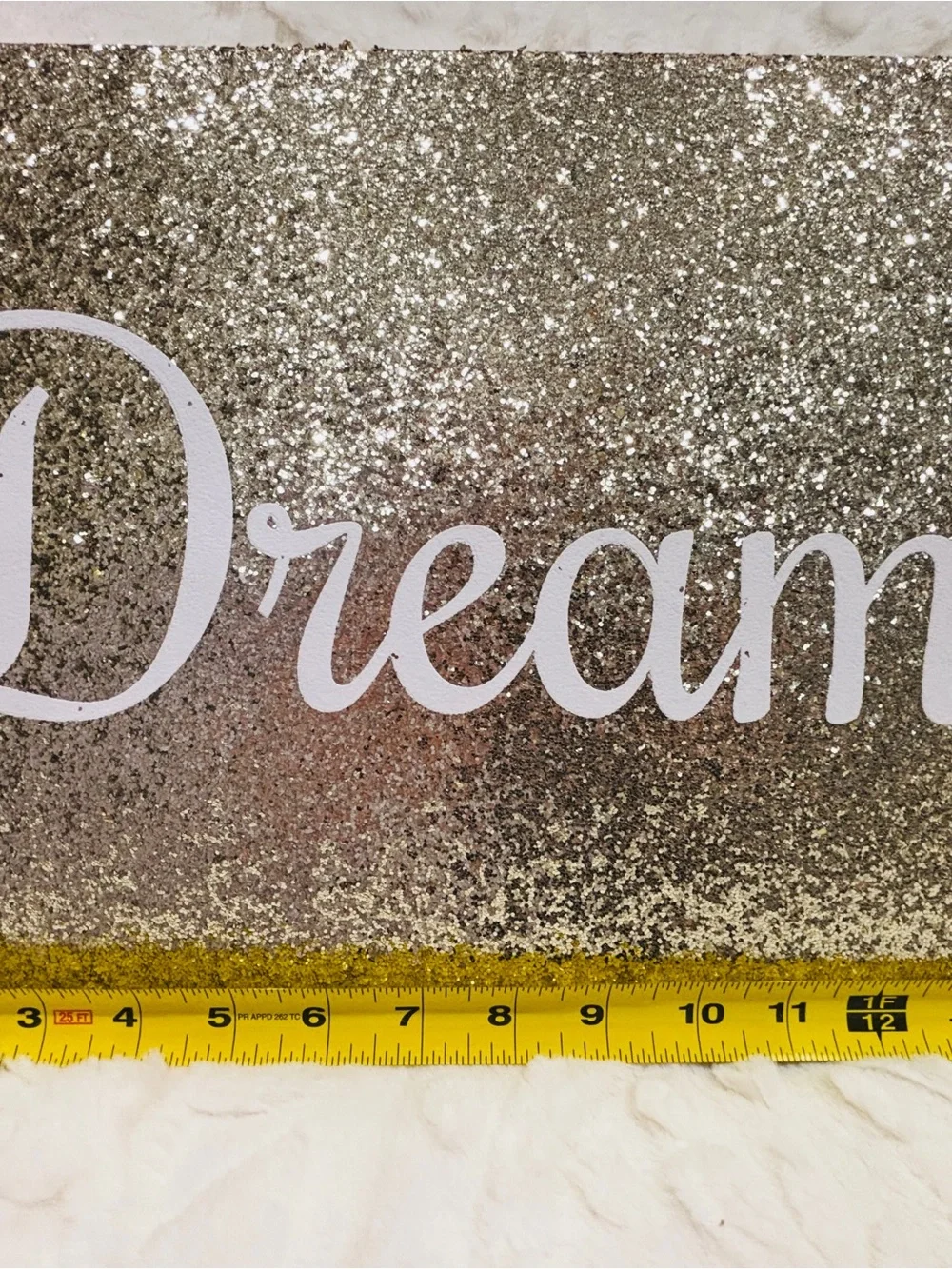 Love/Dream Glitter Wall Art Set Gold Glam Sparkle Decor 2-Piece